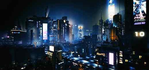 Futuristic Night City Neon Lights