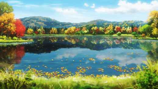 Calm Lake Colorful Autumn Leaves