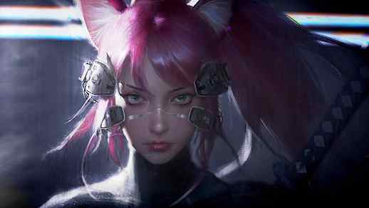 LiveWallpapers4Free.com | Cat Girl Cyberpunk Style