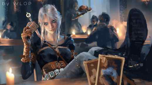 Live Desktop Wallpapers | Blonde Ciri Playing Cards Gwent by WLOP