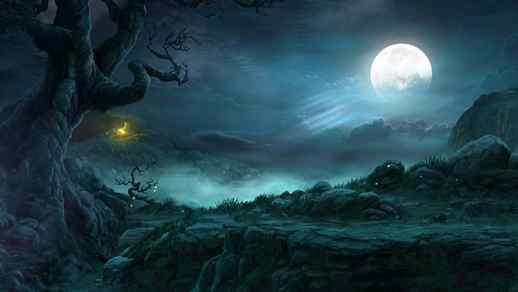 LiveWallpapers4Free.com | Fantasy Foggy Night Full Moon - Animated Background
