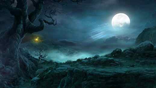 Fantasy Foggy Night Full Moon - Animated Background - Live Desktop  Wallpapers