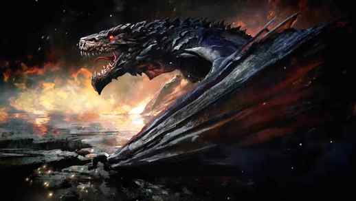 LiveWallpapers4Free.com | Fantasy Creatures / Black Dragon / Fire - Animated Background