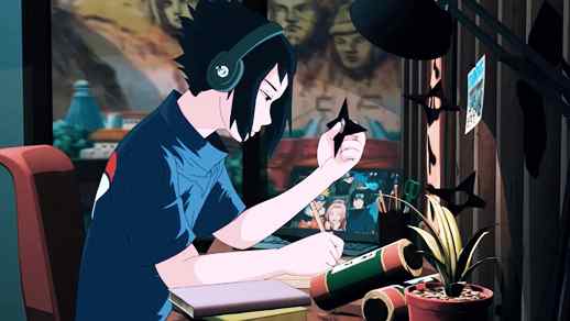 LiveWallpapers4Free.com | Sasuke Studying with Shuriken in Hand Anime Live Wallpaper