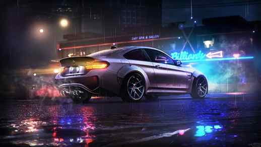 Speed Hunters / Car / Night City / Rain 4K - Live Wallpaper