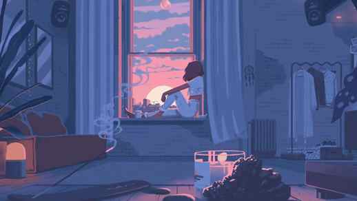 LiveWallpapers4Free.com | Cozy Room Sunset Girl On The Windowsill - Live Wallpaper
