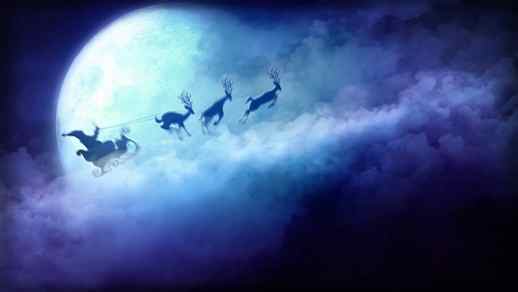LiveWallpapers4Free.com | Santa Clouds Reindeer Sledding Christmas - Live Wallpaper