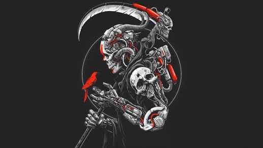 LiveWallpapers4Free.com | Death Machine Cyborg with Scythe Artwork by Sony Wicaksana - Motion Desktop