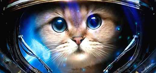 Cute Space Cat Astronaut - Animated Desktop