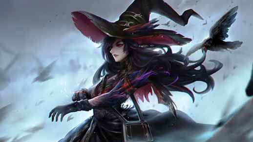 LiveWallpapers4Free.com | Fantasy Witch Blood Crow Fantasy 4K - Desktop Live