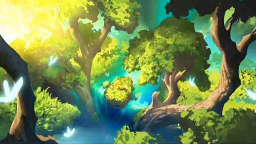 Green Cartoon Forest / Fox and Waterfall 4K - Animated Desktop - Live  Desktop Wallpapers