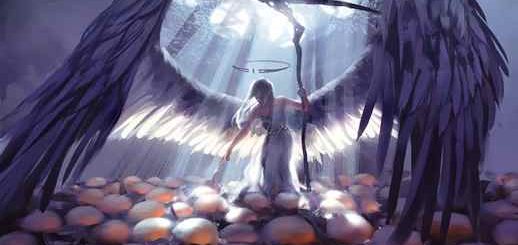 Beautiful Angel With Huge Wings and Scythe 4K - Desktop Background