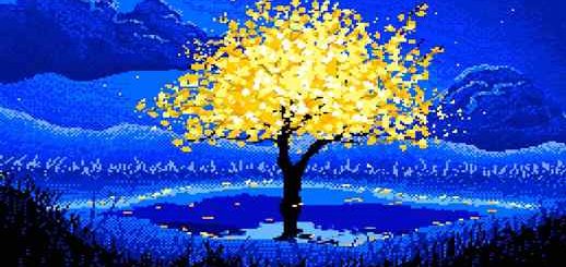 Yellow Autumn / Tree / Leaf Fall / Pixel 4K - Desktop Theme