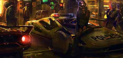 Cyberpunk Girl Sitting On Police Car Neon Night Lights 4K - Animated Theme