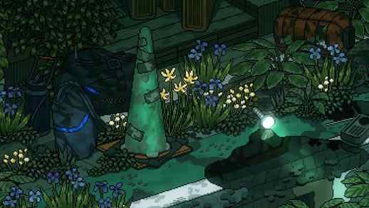 LiveWallpapers4Free.com | Small Garden at Night Flashlight Rain Pixel 4K - Dekstop Theme