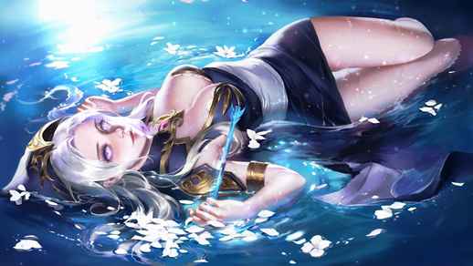 LiveWallpapers4Free.com | Ashe Lying On The Water | League Of Legends 4K - Animated Wallpaper