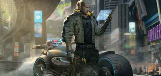 Geralt In Cyberpunk 2077 Sci-Fi Bike 4K - Live Theme