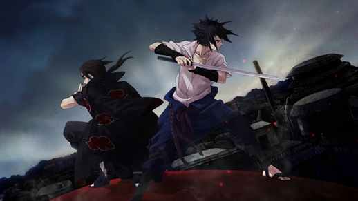 LiveWallpapers4Free.com | Uchiha Sasuke and Itachi Akatsuki | Katana | Naruto Series 4K - Desktop Theme