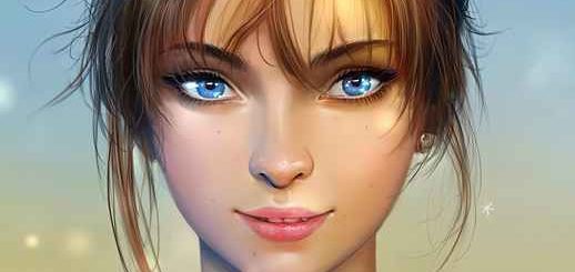 Beautiful Cute Girl with Blue Eyes - Animated Theme
