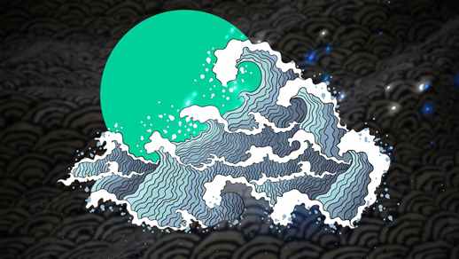 Japan Kanagawa Wave Vortex Abstract 8K - Live Desktop