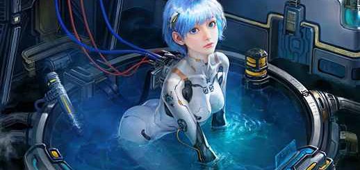 Rei Ayanami with Blue Hairs is Bathing | Neon Genesis Evangelion 4K - Video Theme