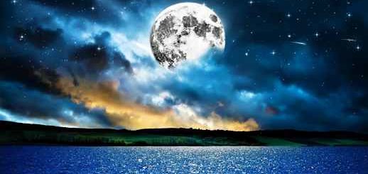 Starry Night | Dark Sky | Big Moon and Lake | Landscape 4K - Live Desktop Theme