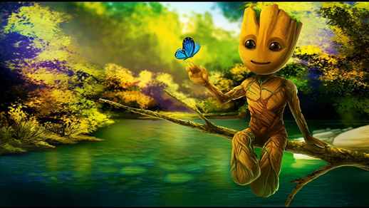 LiveWallpapers4Free.com | Baby Groot Comics Guardians Of The Galaxy 4K - Live Wallpaper