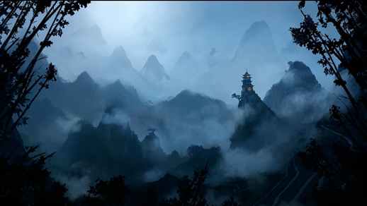 Mountain Top Temple | Clouds | Fog 4K - Live Desktop Theme