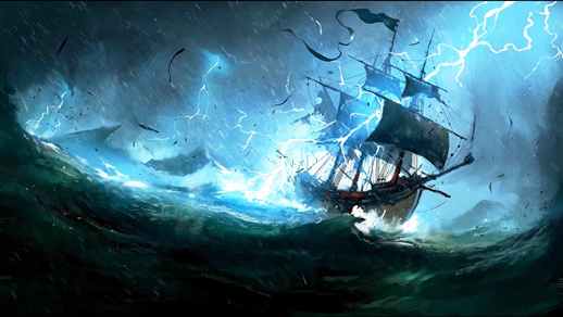 Pirate Ship | Storm | Thunder 4K Quality Wallpaper