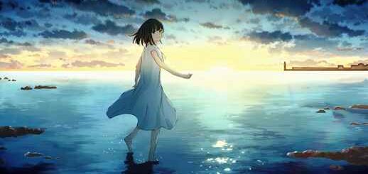Anime Girl Walking On The Water | Beautiful Landscape 4K Quality Desktop