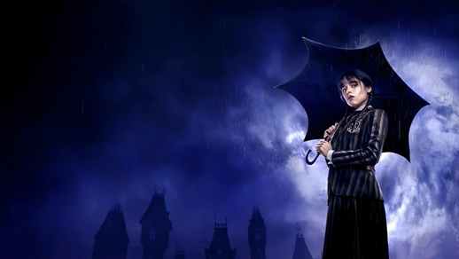 Wednesday Addams | Umbrella | Rain | Horror Movies 4K Quality