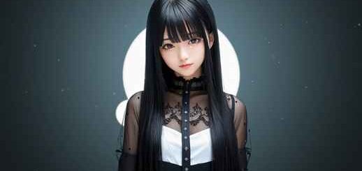Cute Chinese Girl With Black Hair Moon