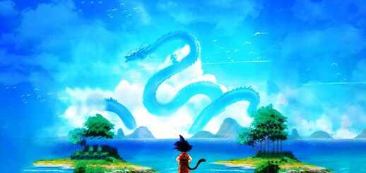 Kid Goku and Shenron | Dragon Ball Desktop Background