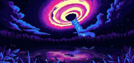 Quasar | Night Sky | Lake | Pixel Art 4K Quality