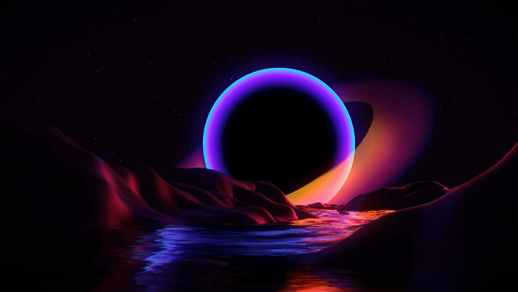 LiveWallpapers4Free.com | Abstract Planet Ring | Hills | River