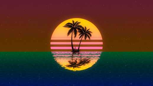 Live Desktop Wallpapers | Vaporwave | Palm Trees | Sunset | Retro Wave