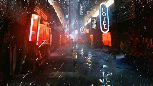 LiveWallpapers4Free.com | Cyberpunk Alley | Rain | Blade Runner 2049