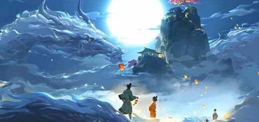 Chinese Dragon | Moonlight | Lanterns Fantasy World