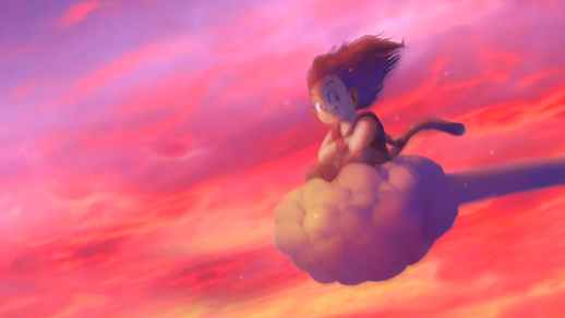 LiveWallpapers4Free.com | Goku Kid Riding Nimbus Cloud | Dragon Ball