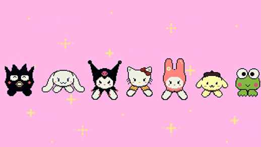 Hello Kitty with Friends Pixel Art