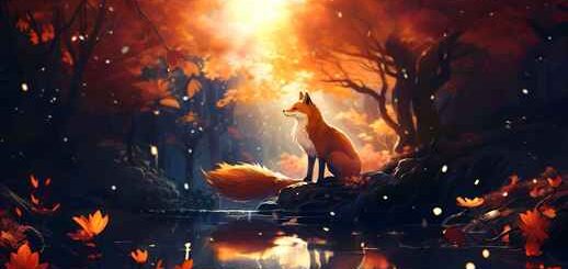 Fox | Golden Autumn | Forest | Pond
