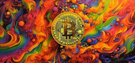 Bitcoin Abstract Colorful Shapes