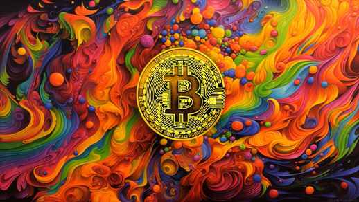 LiveWallpapers4Free.com | Bitcoin Abstract Colorful Shapes