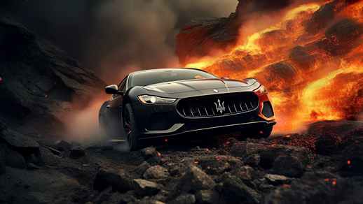 Live Desktop Wallpapers | Car Maserati Flame and Smoke