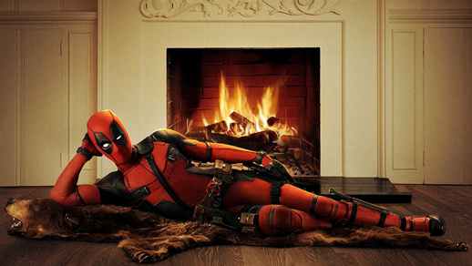 LiveWallpapers4Free.com | Deadpool Lying by the Fireplace | Marvel Comics