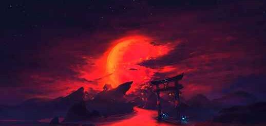 Blood Moon | Torii River | Fantasy World