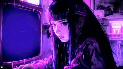 Sad Purple Girl | Magic Space Dust