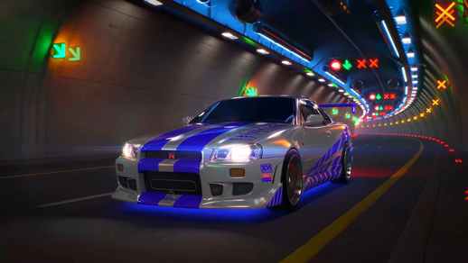 Live Desktop Wallpapers | Nissan Skyline Rushes Through the Tunnel