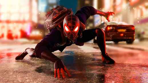 Live Desktop Wallpapers | Spider Man Landed on the Asphalt