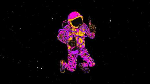 LiveWallpapers4Free.com | Neon Space Dude | RGB Astronaut